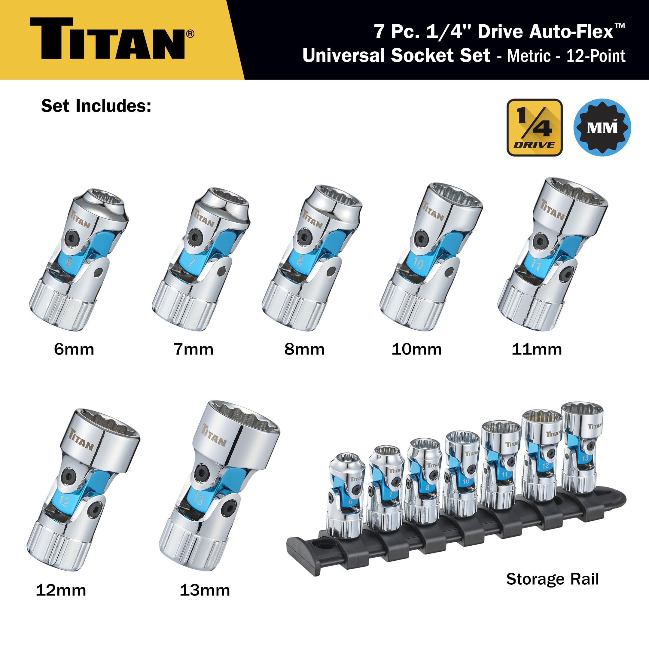 Amazon.com: Titan 66840 7-Piece 1/4-Inch Drive Metric Auto